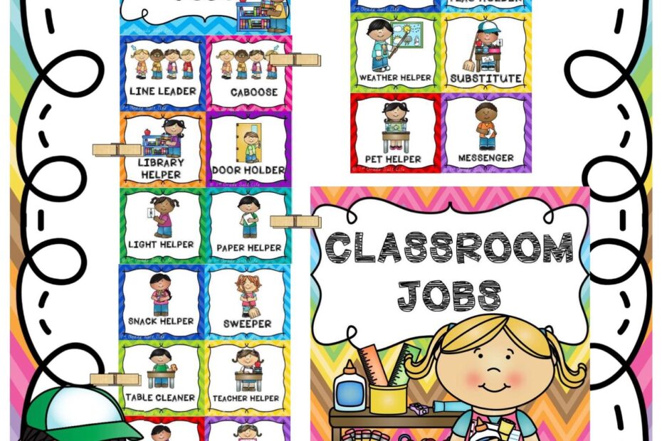Perfect Free Printable Preschool Classroom Job Chart Esl Food Crossword