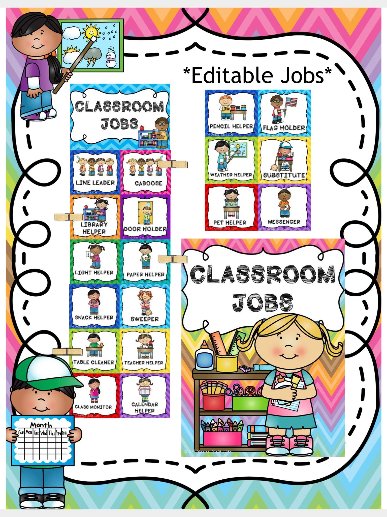 Perfect Free Printable Preschool Classroom Job Chart Esl Food Crossword