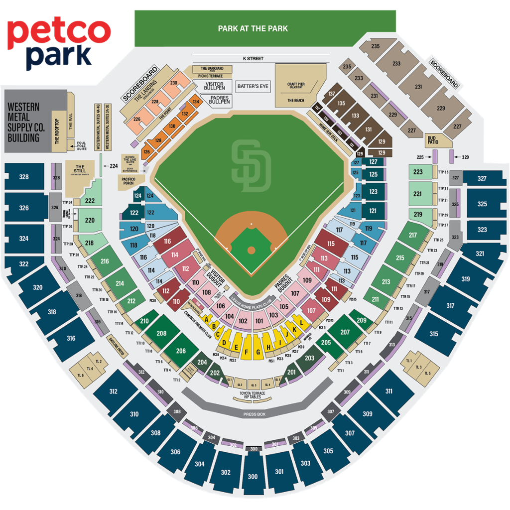 Petco Park Seating Map San Diego Padres