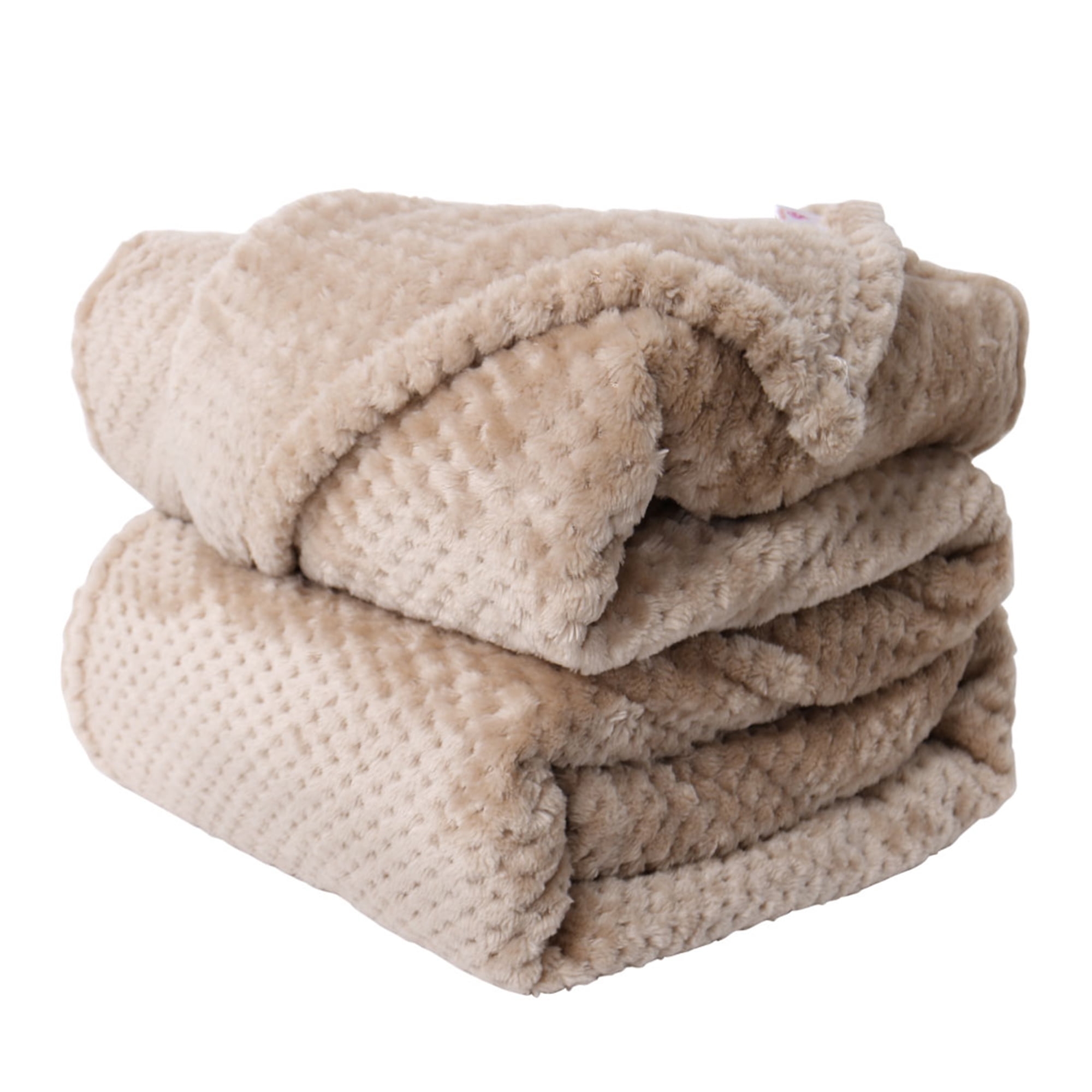 PiccoCasa Flannel Fleece Throw Blanket Waffle Microfiber Fuzzy Blanket 