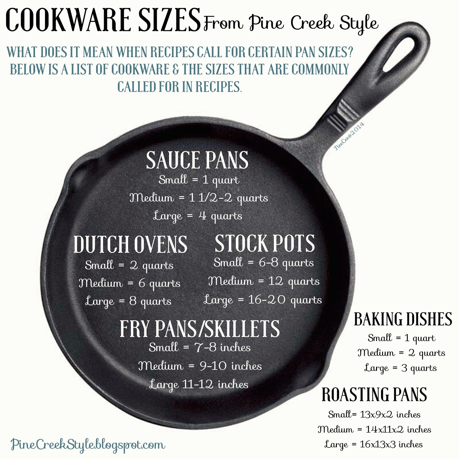 skillet size chart skillet size chart