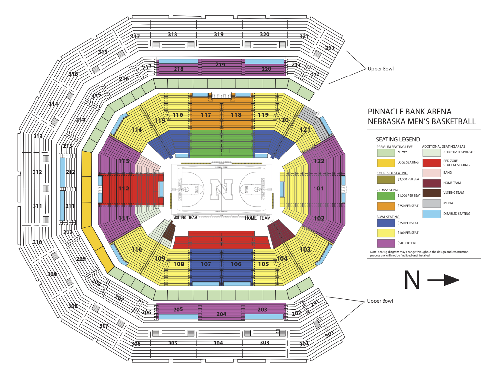 Pinnacle Bank Arena Seating Chart With Seat Numbers Cabinets Matttroy
