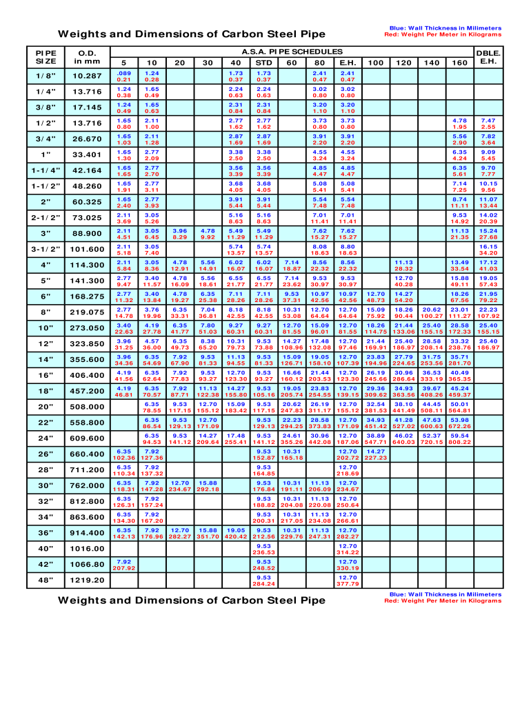 Pipe Schedule Metric Fill And Sign Printable Template Online US 