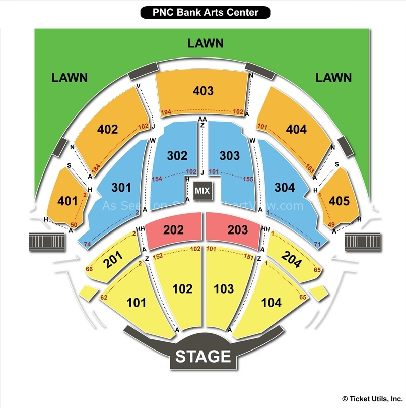 PNC Bank Arts Center Holmdel NJ Seating Chart View