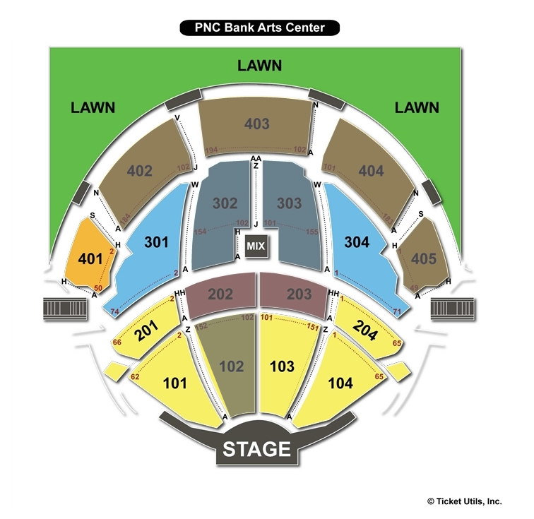 PNC Bank Arts Center Seating Chart Maps Holmdel Center Seating Chart