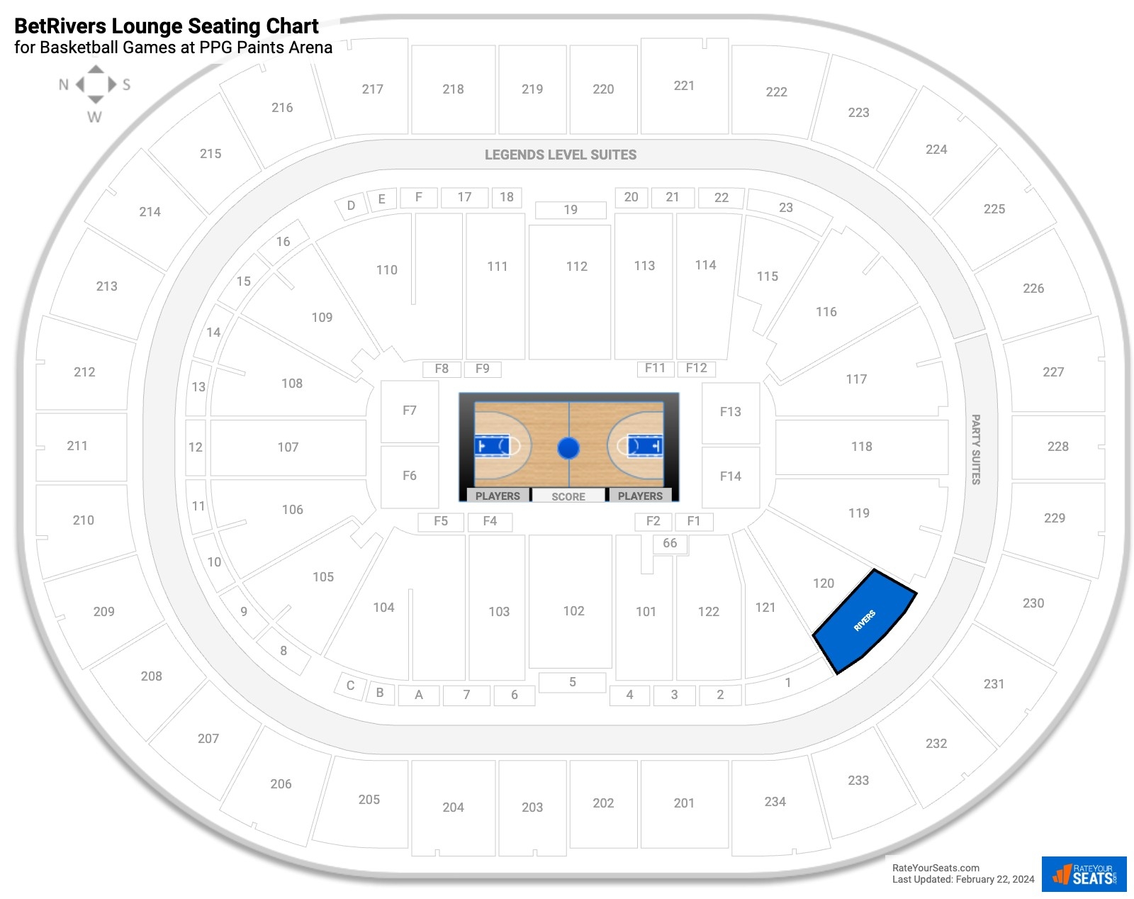 Ppg Arena Seating Chart With Seat Numbers Cabinets Matttroy