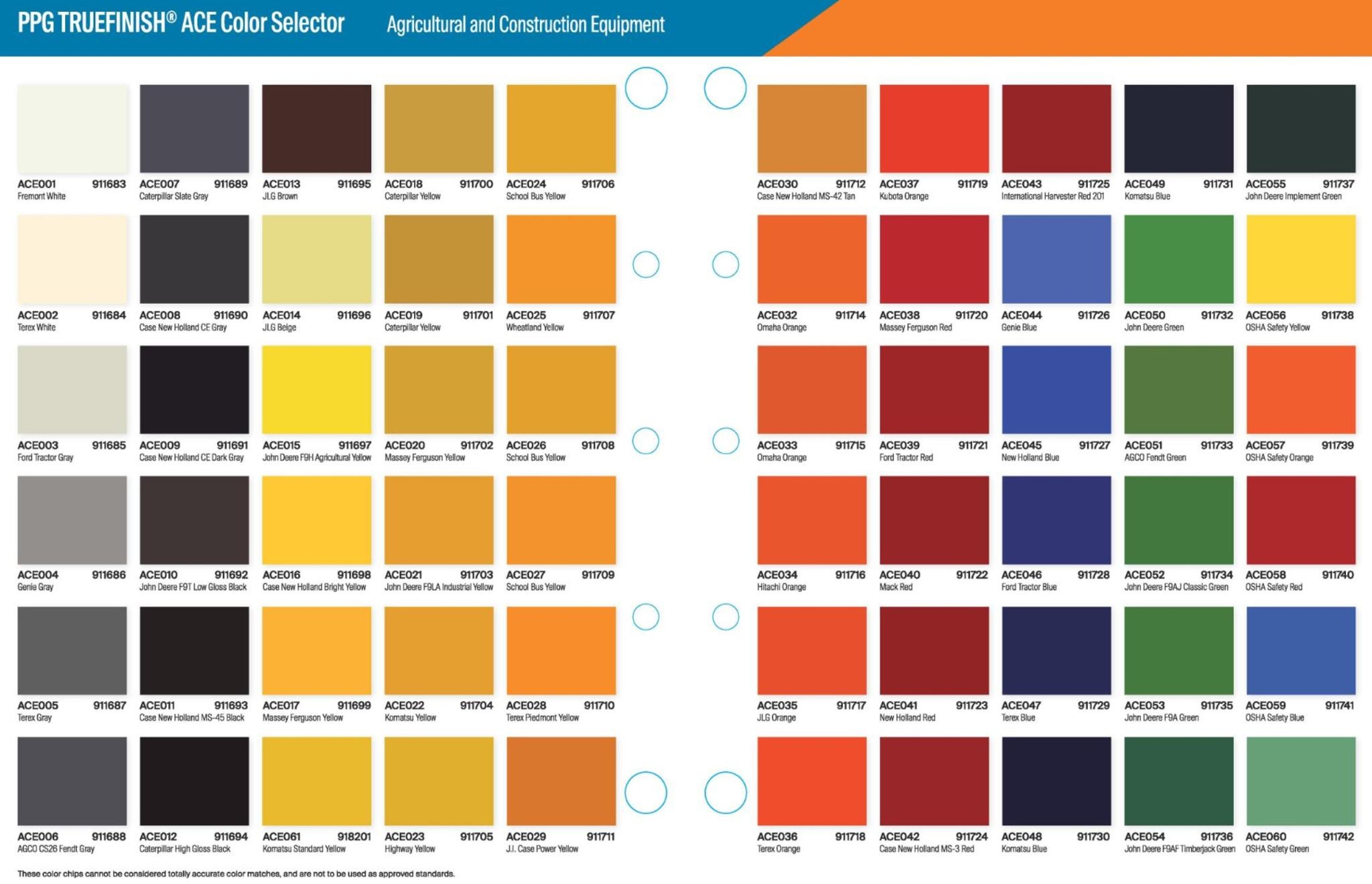 Automotive Paint Color Chart - Coloring & Charts Printable