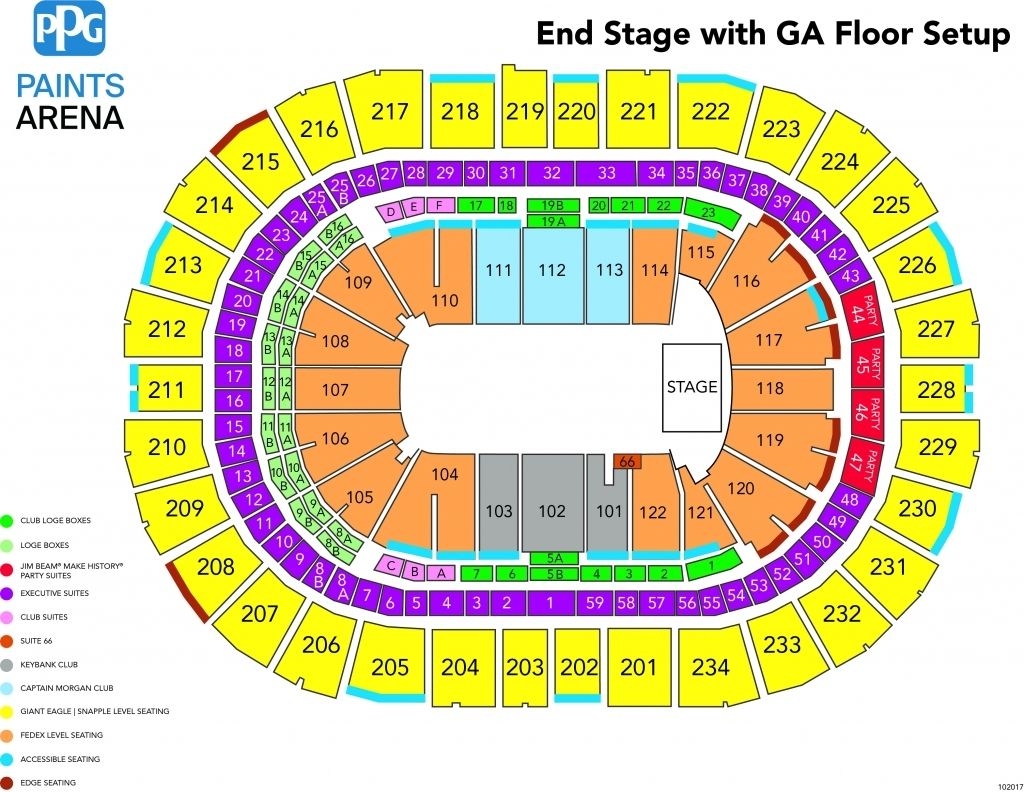Ppg Paints Arena Seating Chart With Rows Seating Chart
