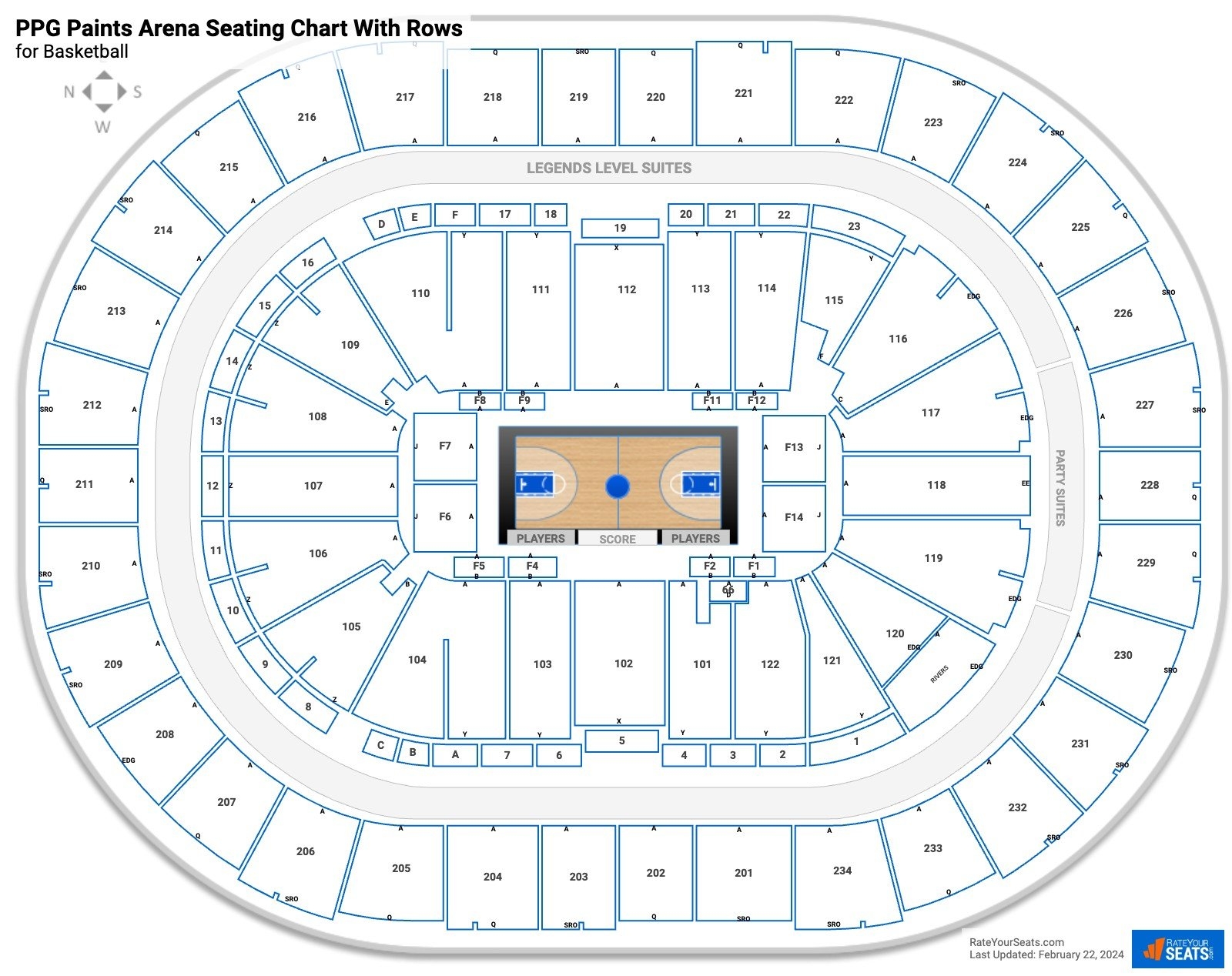 Ppg Paints Arena Seating Chart With Seat Numbers