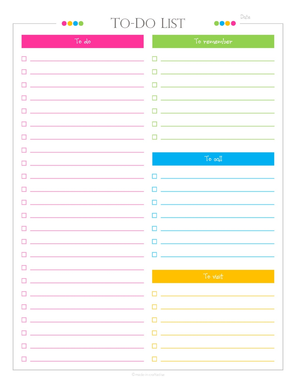 Printable Daily To Do List