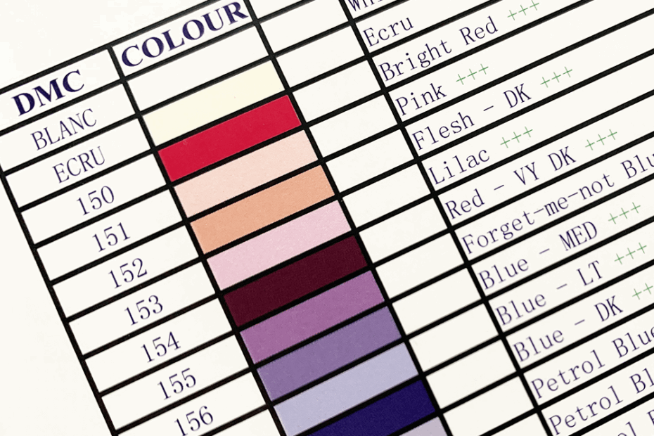 Printable Dmc Color Chart A Color Chart Is Important To Have Because