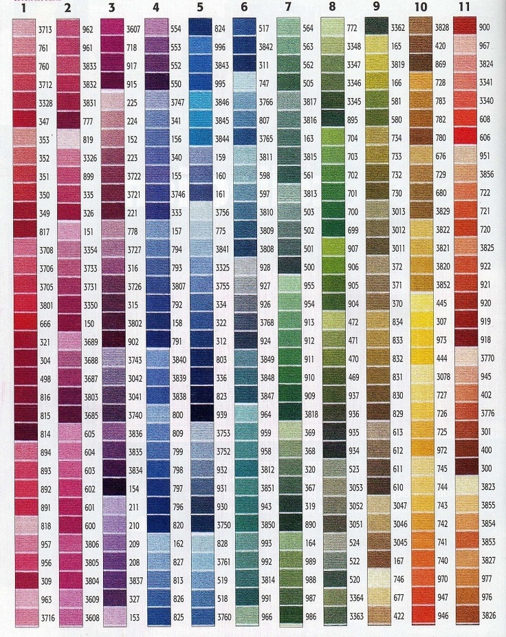Printable Dmc Color Chart Printable And Enjoyable Learning