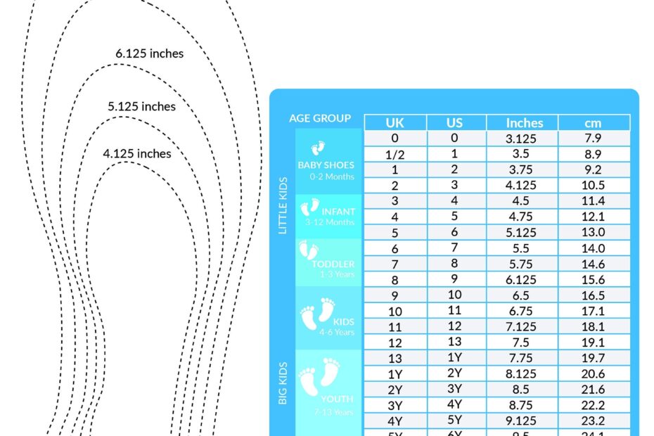 Printable Kids Shoe Sizing Chart Accurate Sizing For Happy Little
