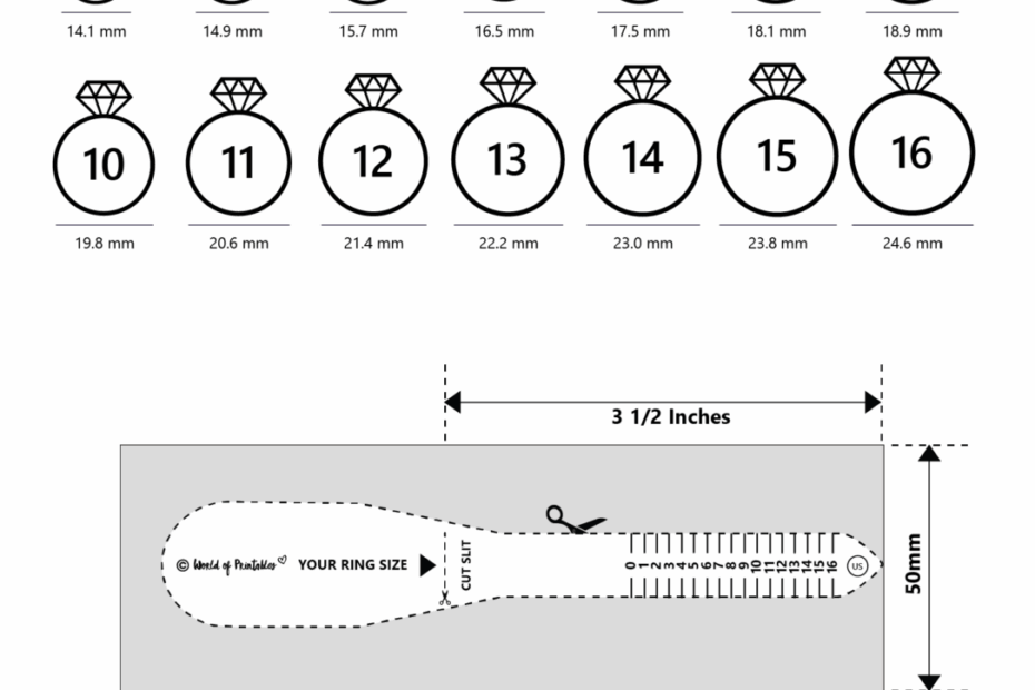 Printable Ring Size Chart Find Your Ring Size Easy World Of Printables