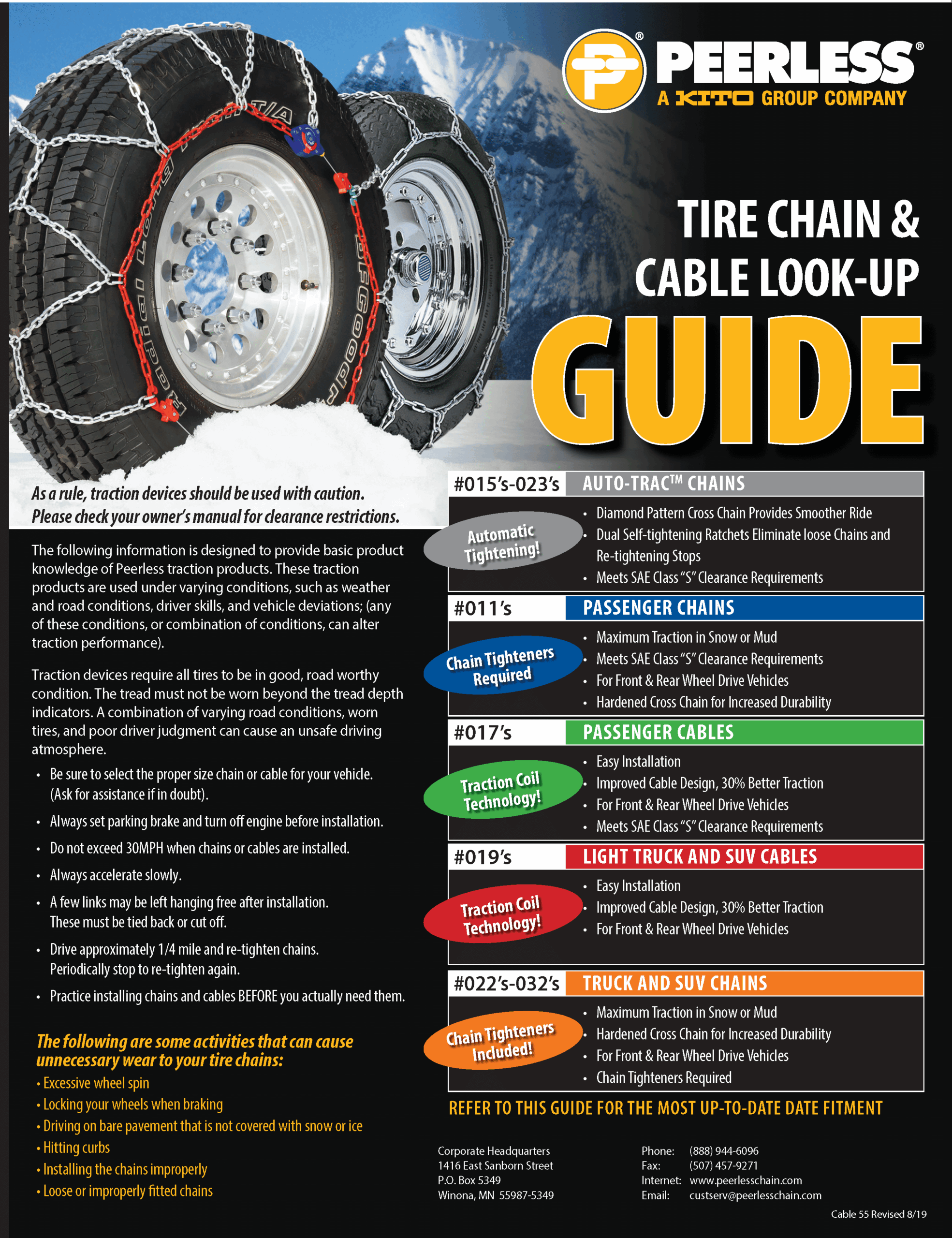 Qg2228 Tire Chains Size Chart At John Halliburton Blog