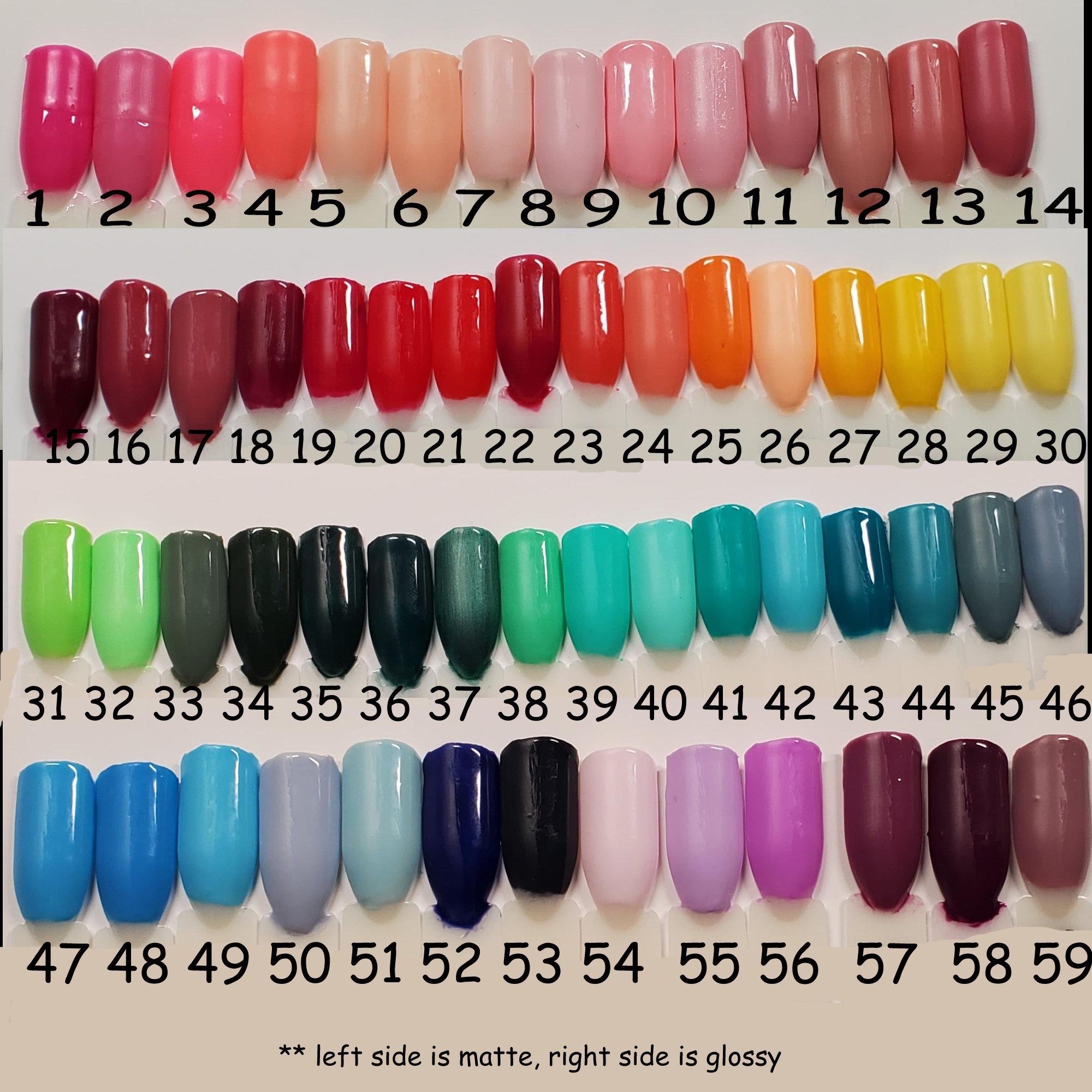 R S Nail Color Chart 12 Nail Colors Gel Polish Colors Color Chart 