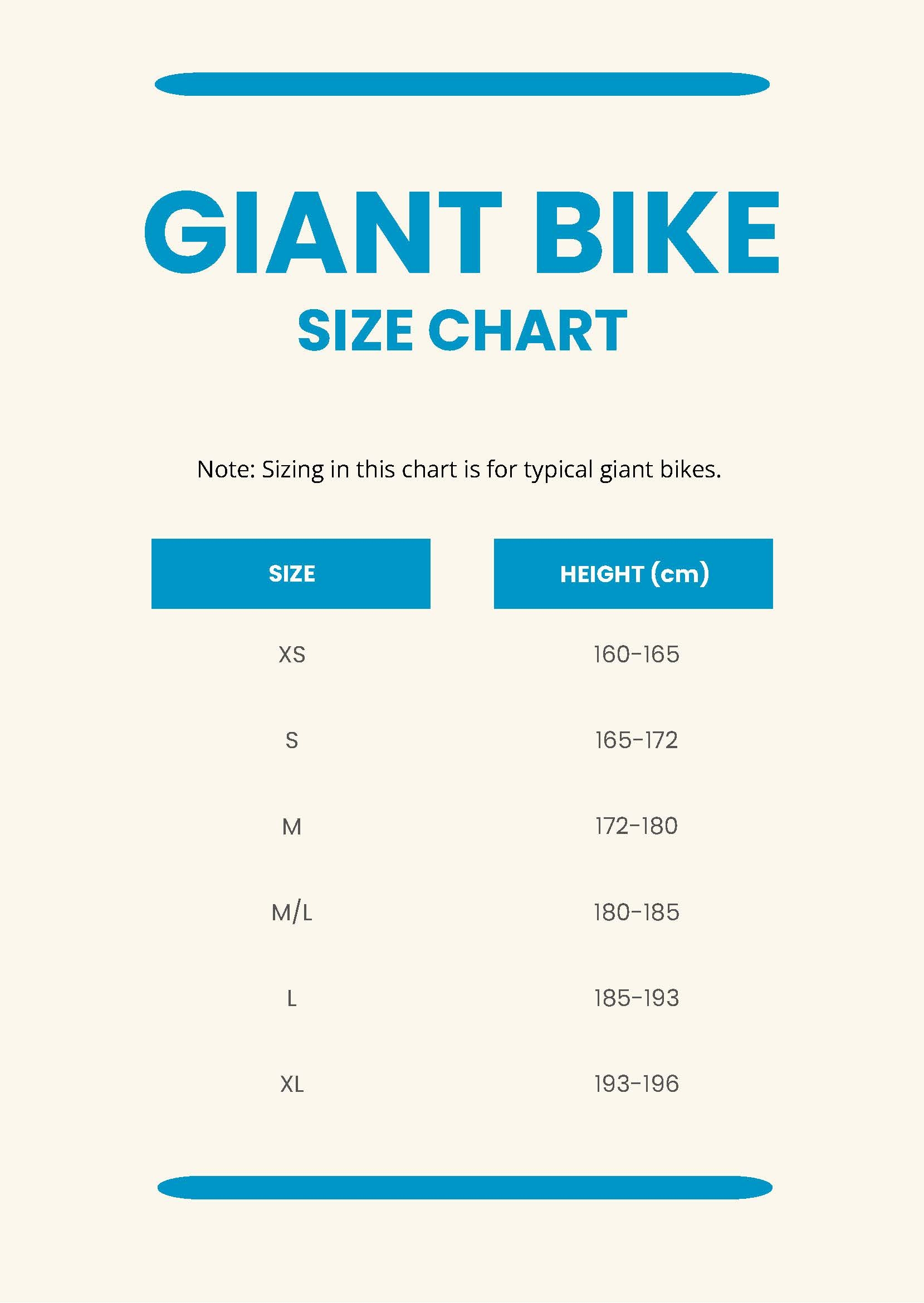 Race Bike Size Chart Bmx Bike Size Chart