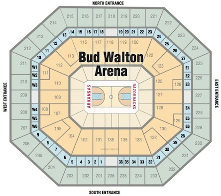 bud walton arena seating chart
