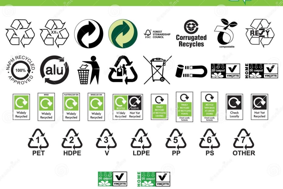 Recycling Symbols Chart Stock Vector Illustration Of Forest 207971348