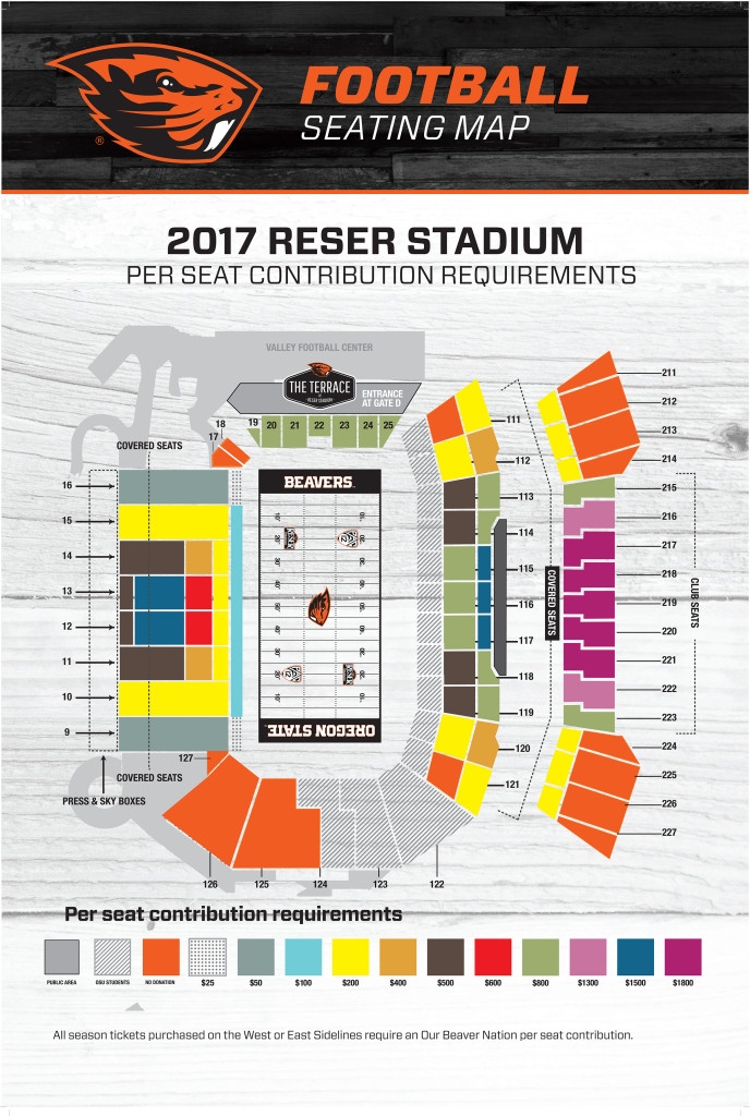 Reser Stadium Seating Map Our Beaver Nation
