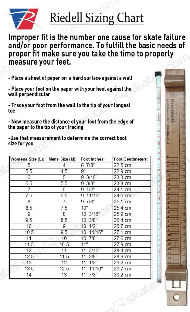 Riedell Skates Sizing Chart Ice Fire Skatewear Sizing Chart