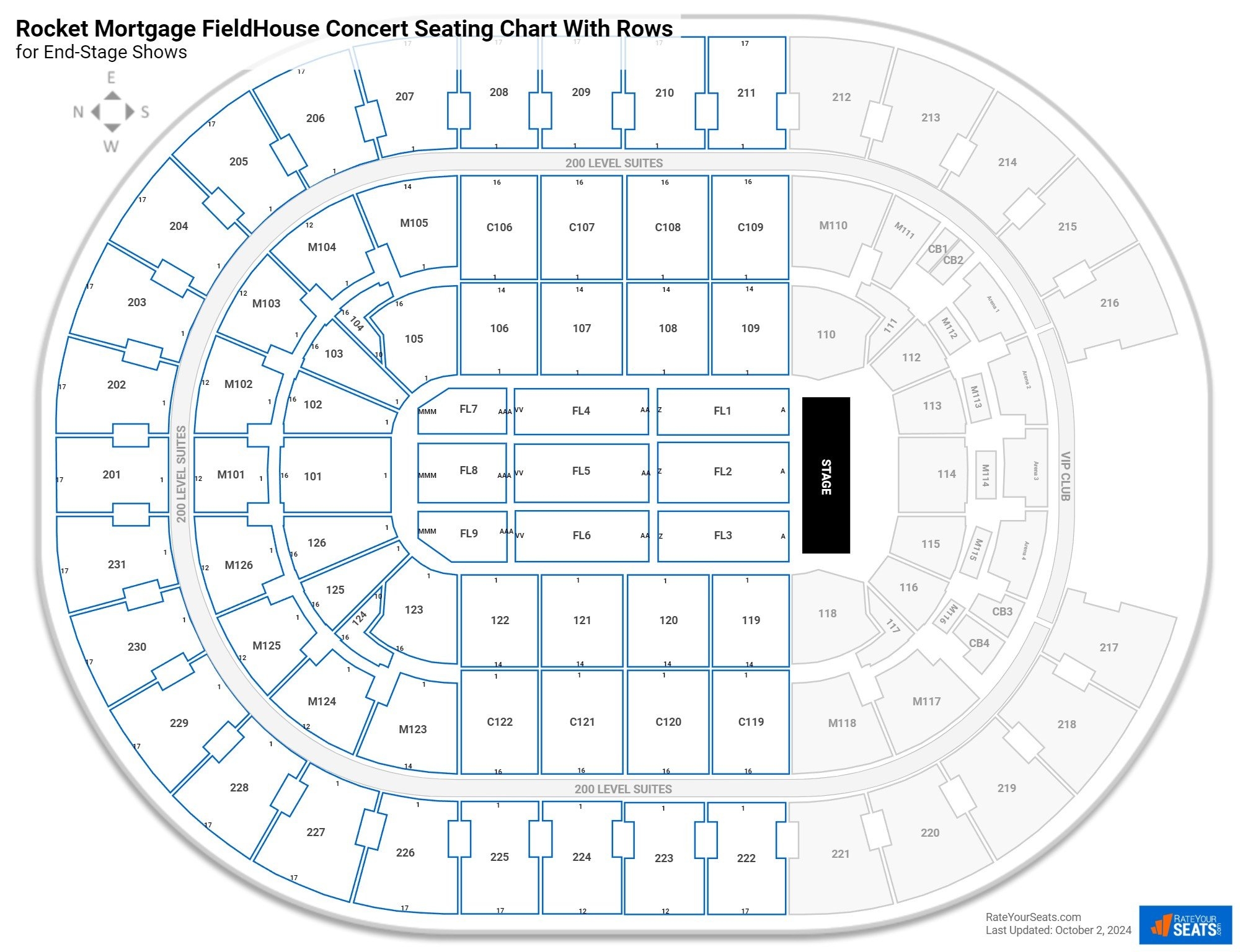 Rocket Mortgage FieldHouse Seating Charts For Concerts RateYourSeats