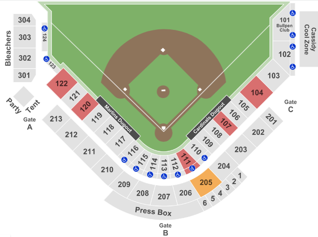 Roger Dean Stadium Detailed Seating Chart Ponasa