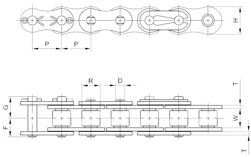 Roller Chain Size Chart Roller Chain Dimensions Chart PEER Chain