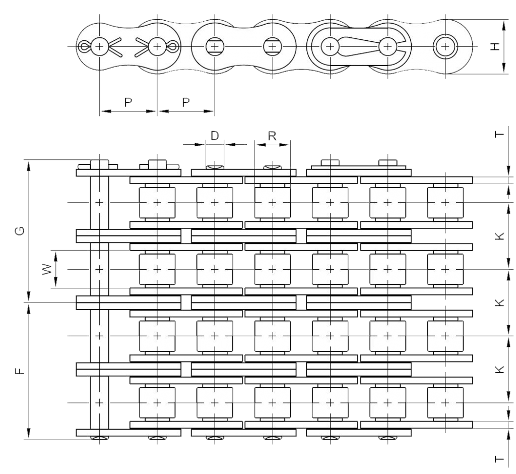 Roller Chain Size Chart Roller Chain Dimensions Chart PEER Chain