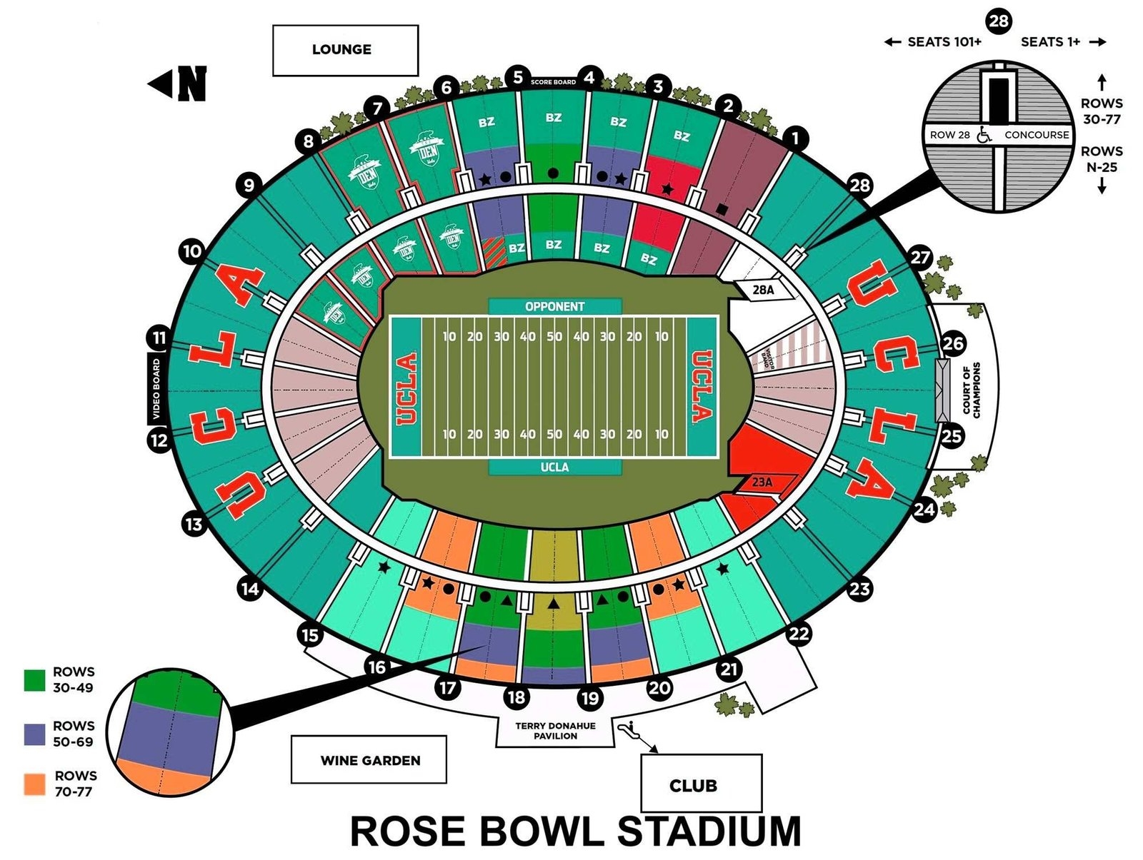 Rose Bowl Stadium Seating Chart With Rows And Seat Numbers 2025