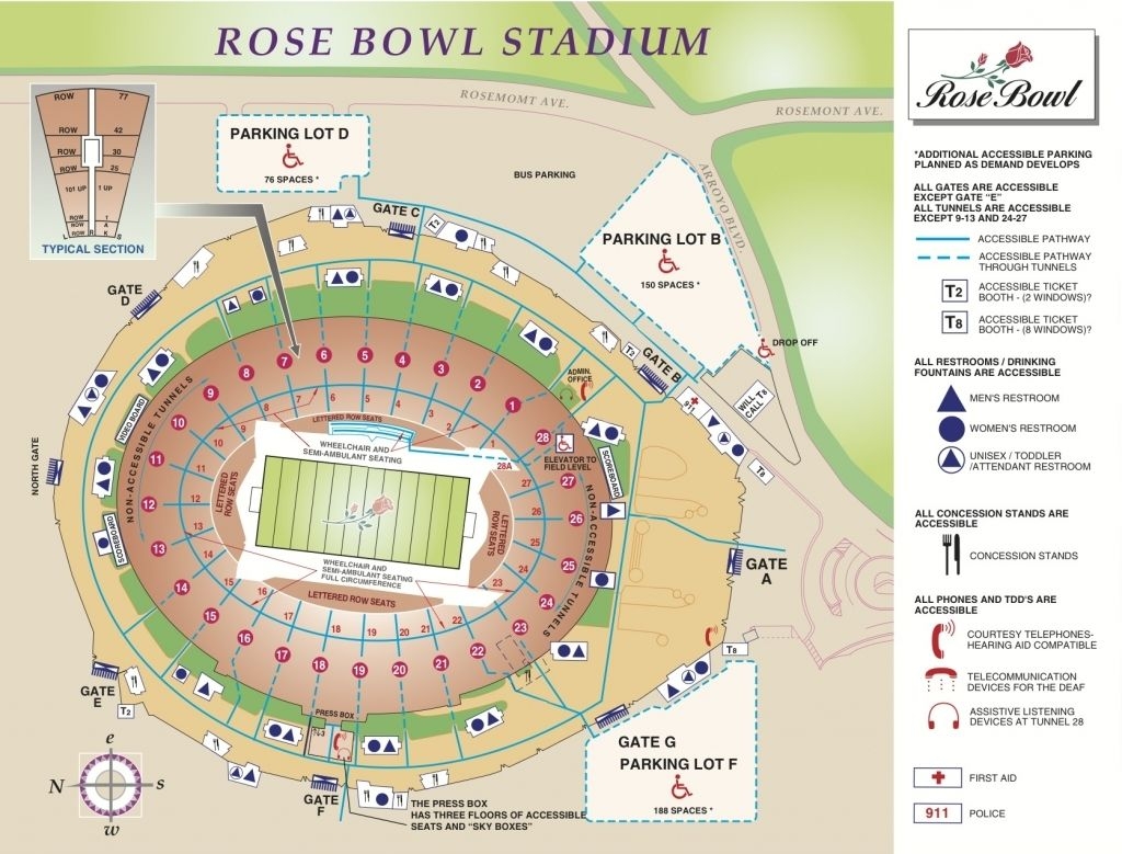 rose bowl seating chart with seat numbers