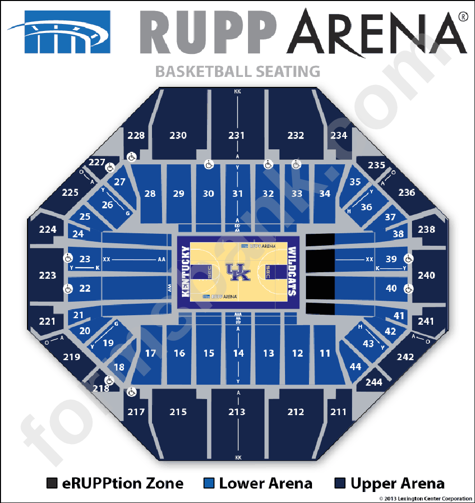 Rupp Arena Basketball Seating Chart Printable Pdf Download