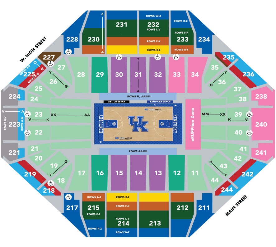 Rupp Arena Seating Chart With Rows And Seat Numbers Cabinets Matttroy
