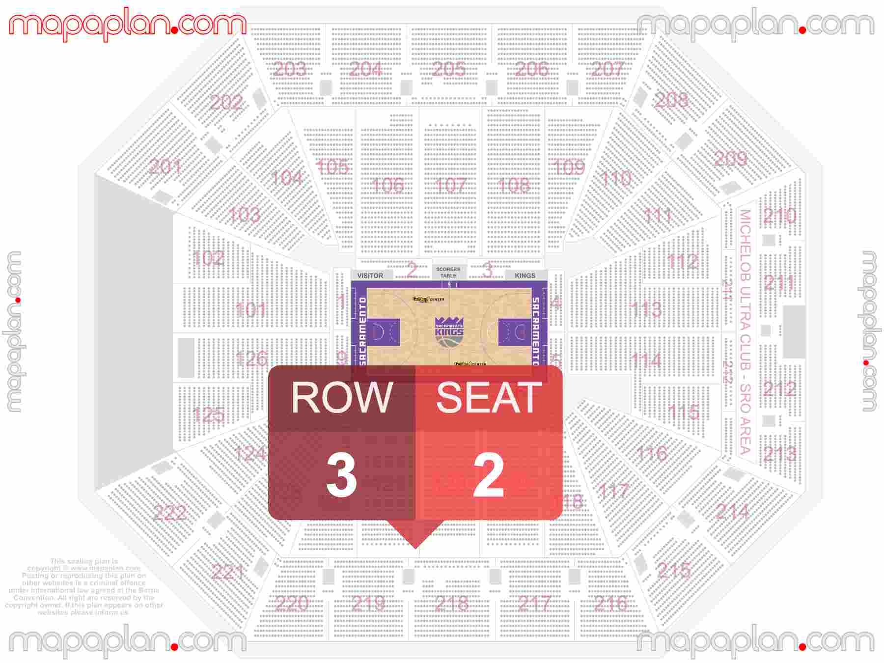 Sacramento Kings Arena Map Seating Chart