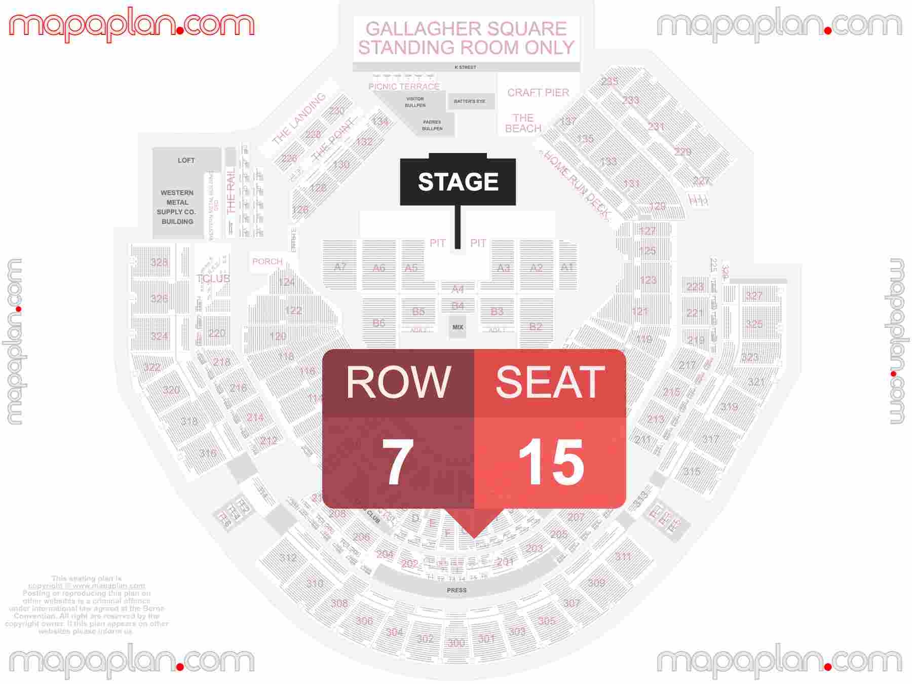 San Diego Petco Park Detailed Interactive Seating Chart With Seat Row San Diego Petco Park Detailed Interactive Seating Chart With Seat Row