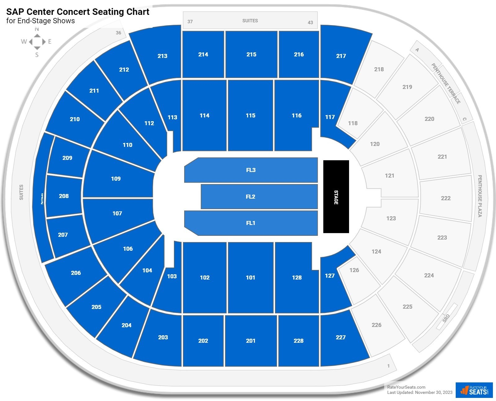 SAP Center Seating Charts RateYourSeats