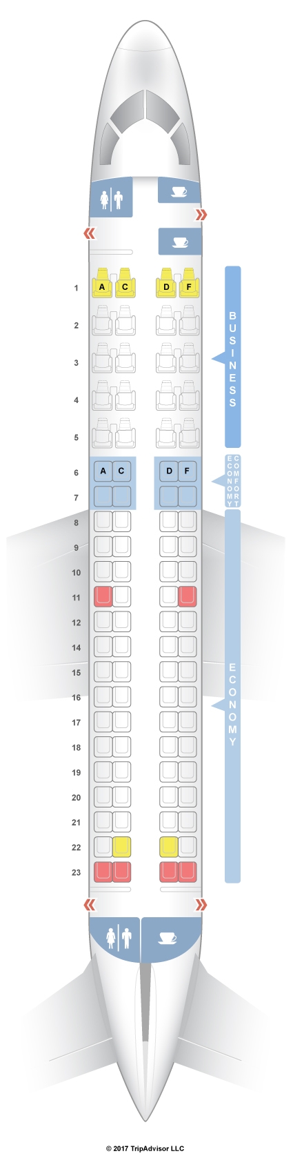 SeatGuru Seat Map KLM Embraer E 175
