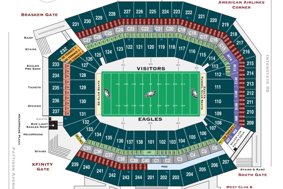 Seating Bowl Diagram Lincoln Financial Field