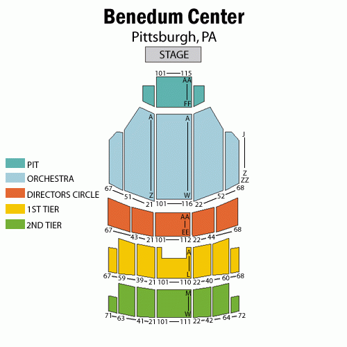 Seating Chart Benedum Center Pittsburg Pennsylvania