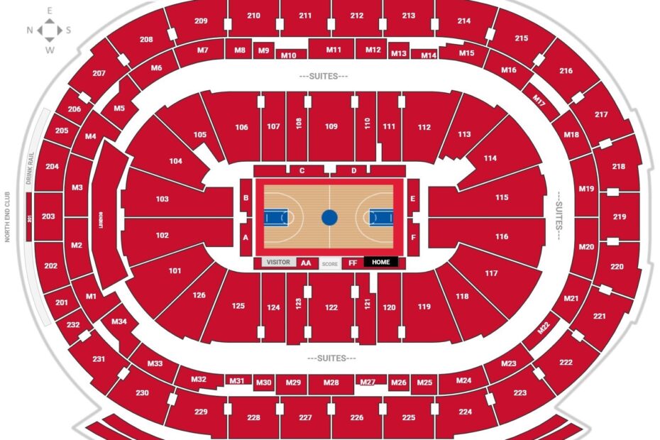 Seating Chart For Little Caesars Arena