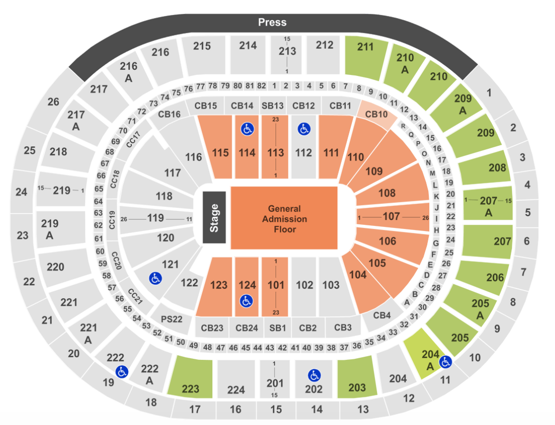 Seating Chart For Wells Fargo Center Center Seating Chart