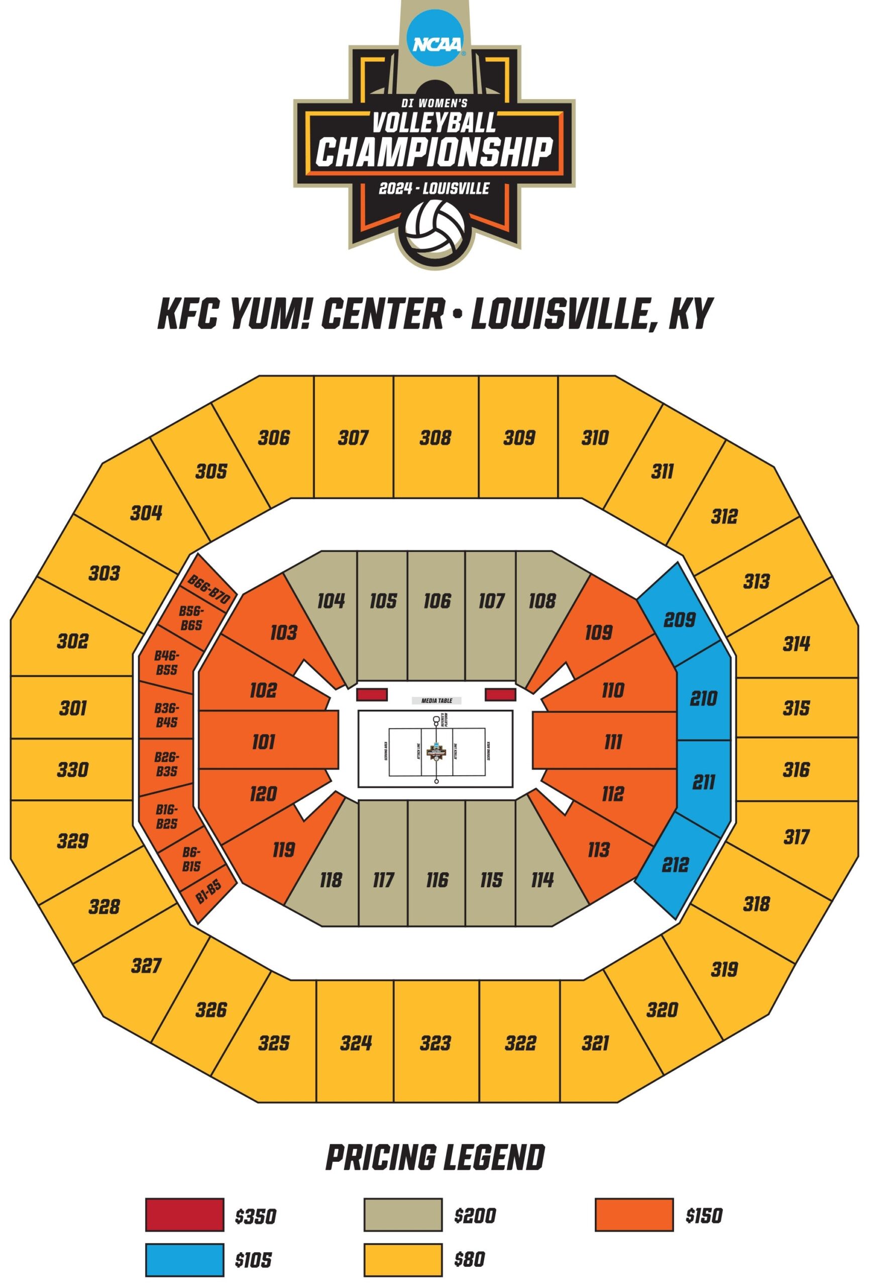Seating Charts KFC Yum Center Seating Charts KFC Yum Center