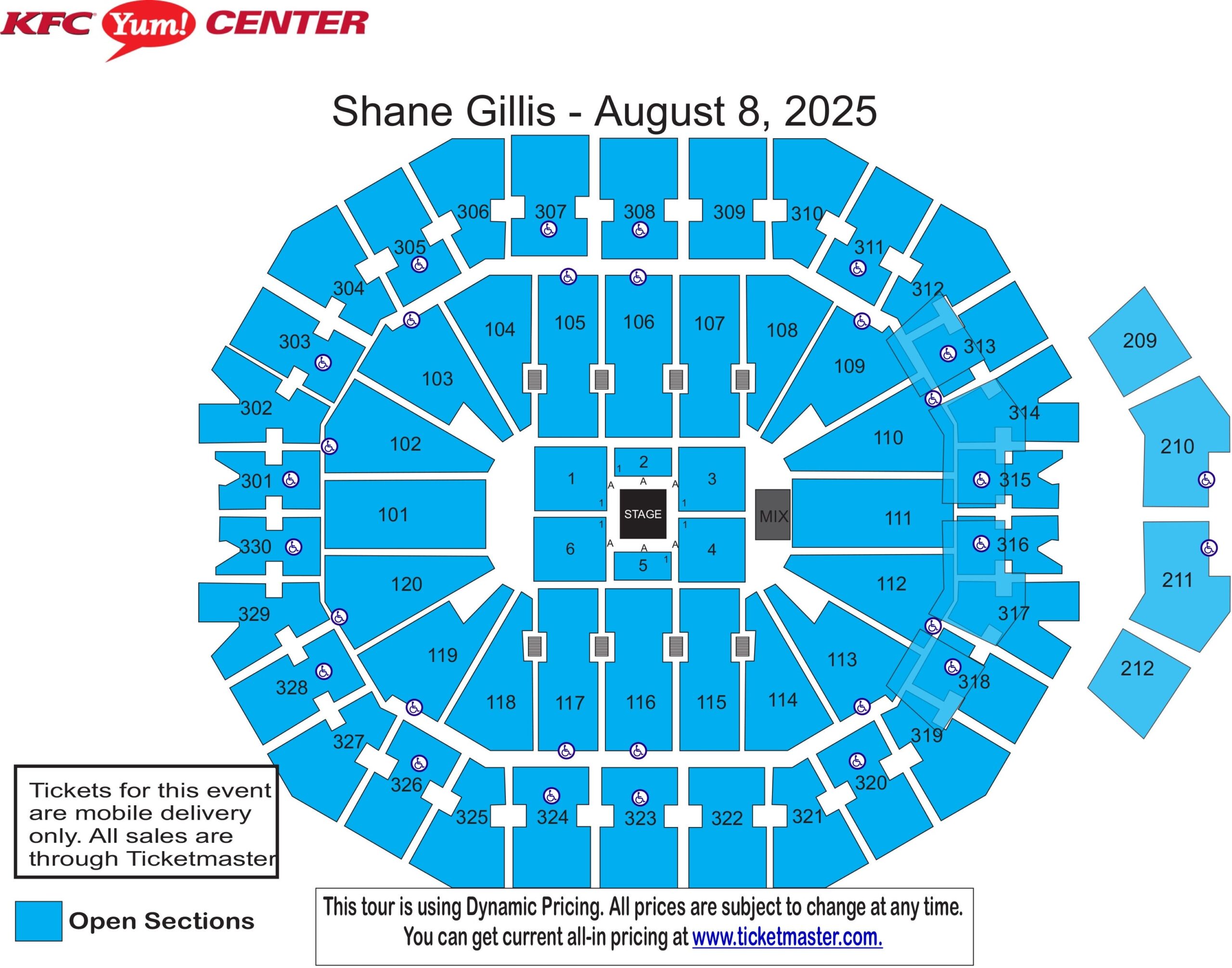 Seating Charts KFC Yum Center