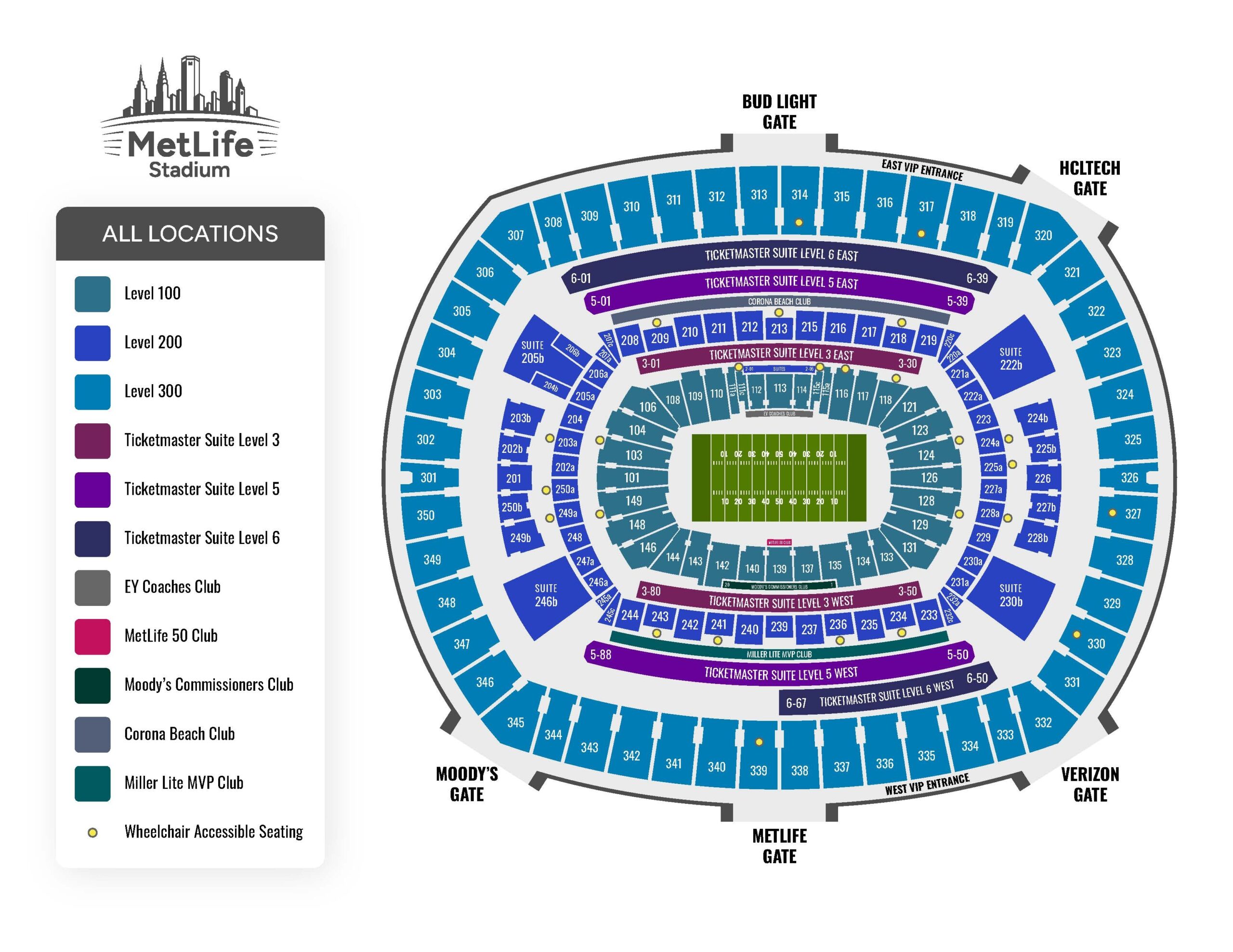 Seating Maps Fan Guide MetLife Stadium