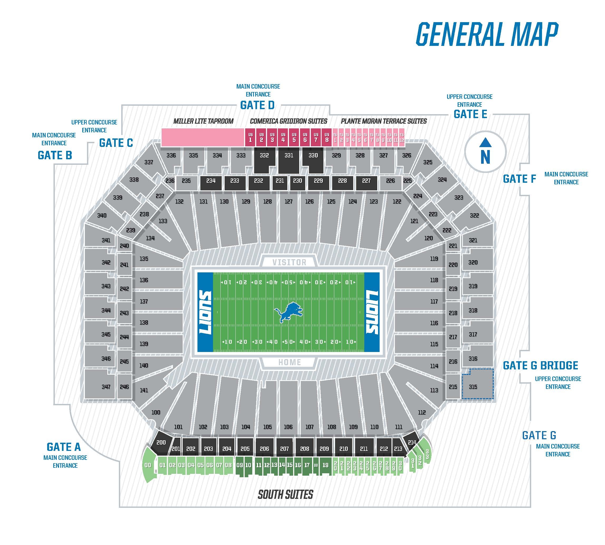 ford field detroit seating chart
