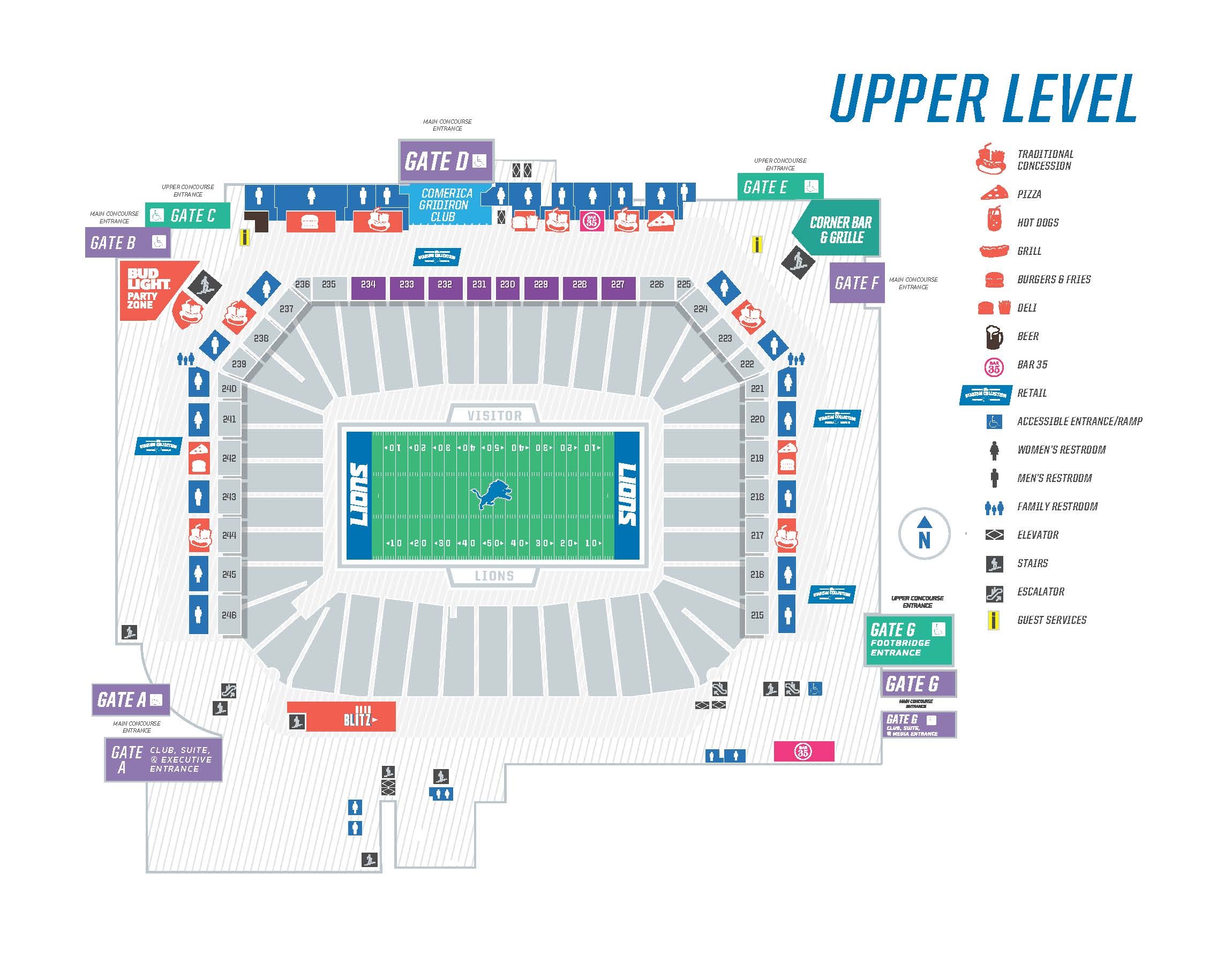 ford field stadium seating chart