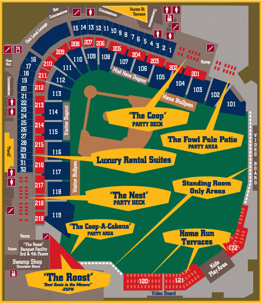 Section 105 Toledo Mud Hens Fifth Third Field Seating Chart