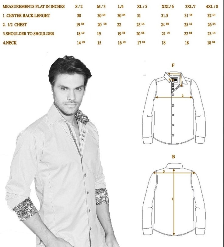 Shirt Size Chart For Men Size Guides