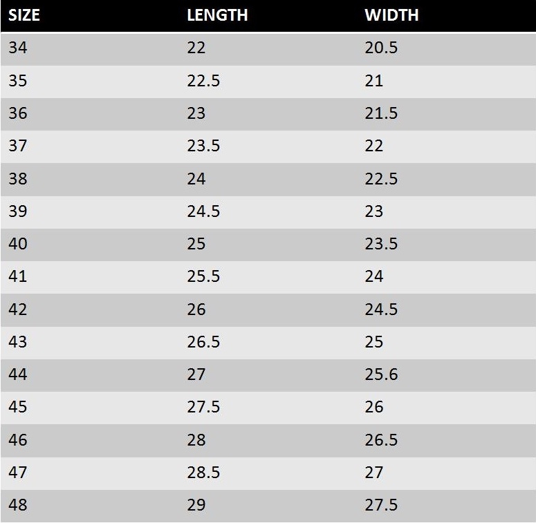 Shoe Size Chart In Cm Shoe Conversion Chart Cm
