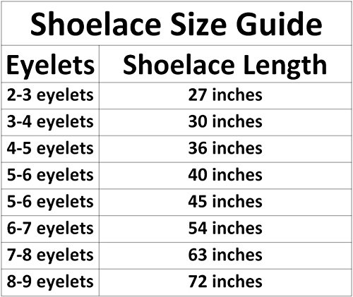 Shoelace Length Chart Ponasa